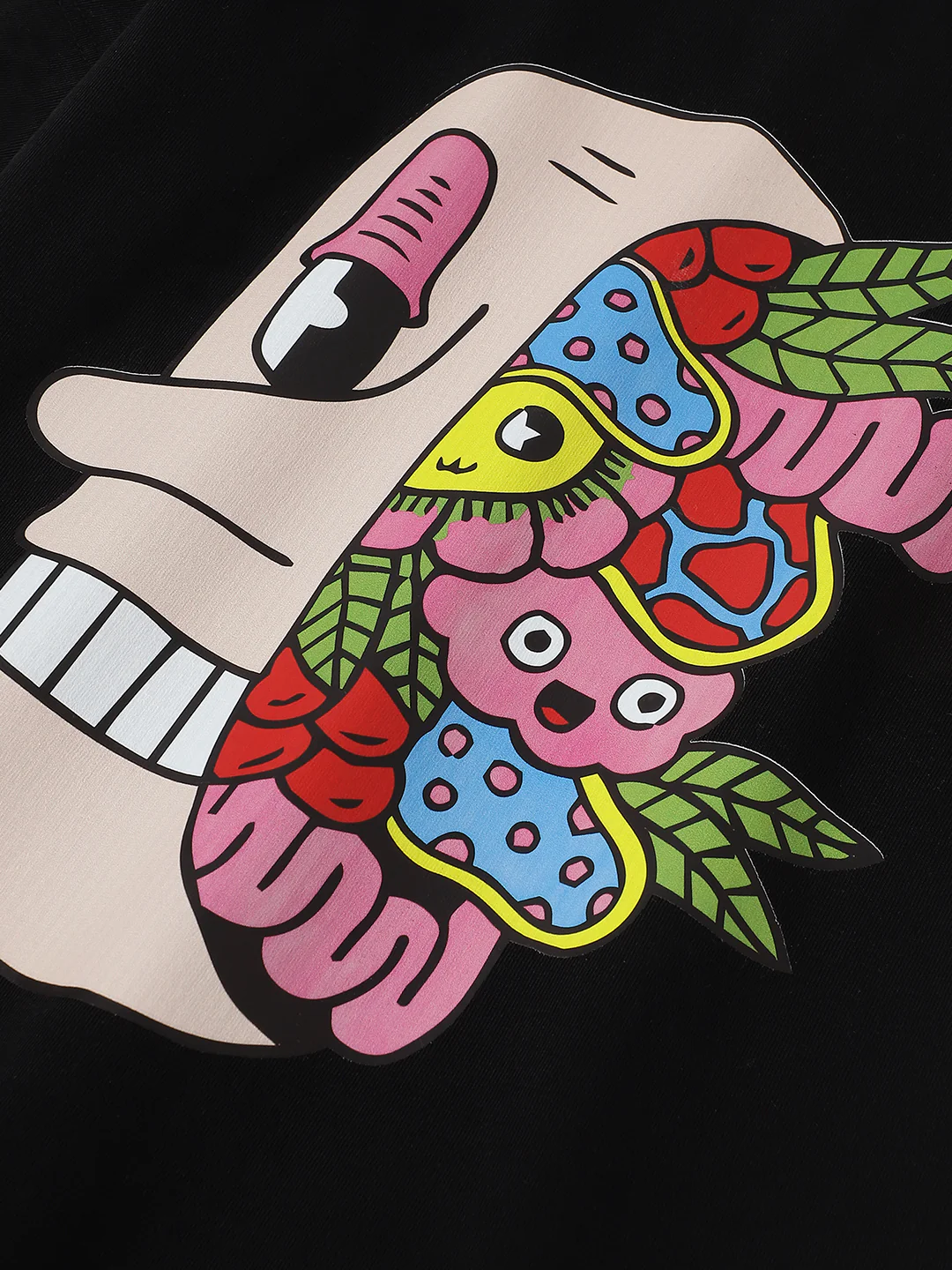 Black Half Sleeve Printed T-shirt - Image 3