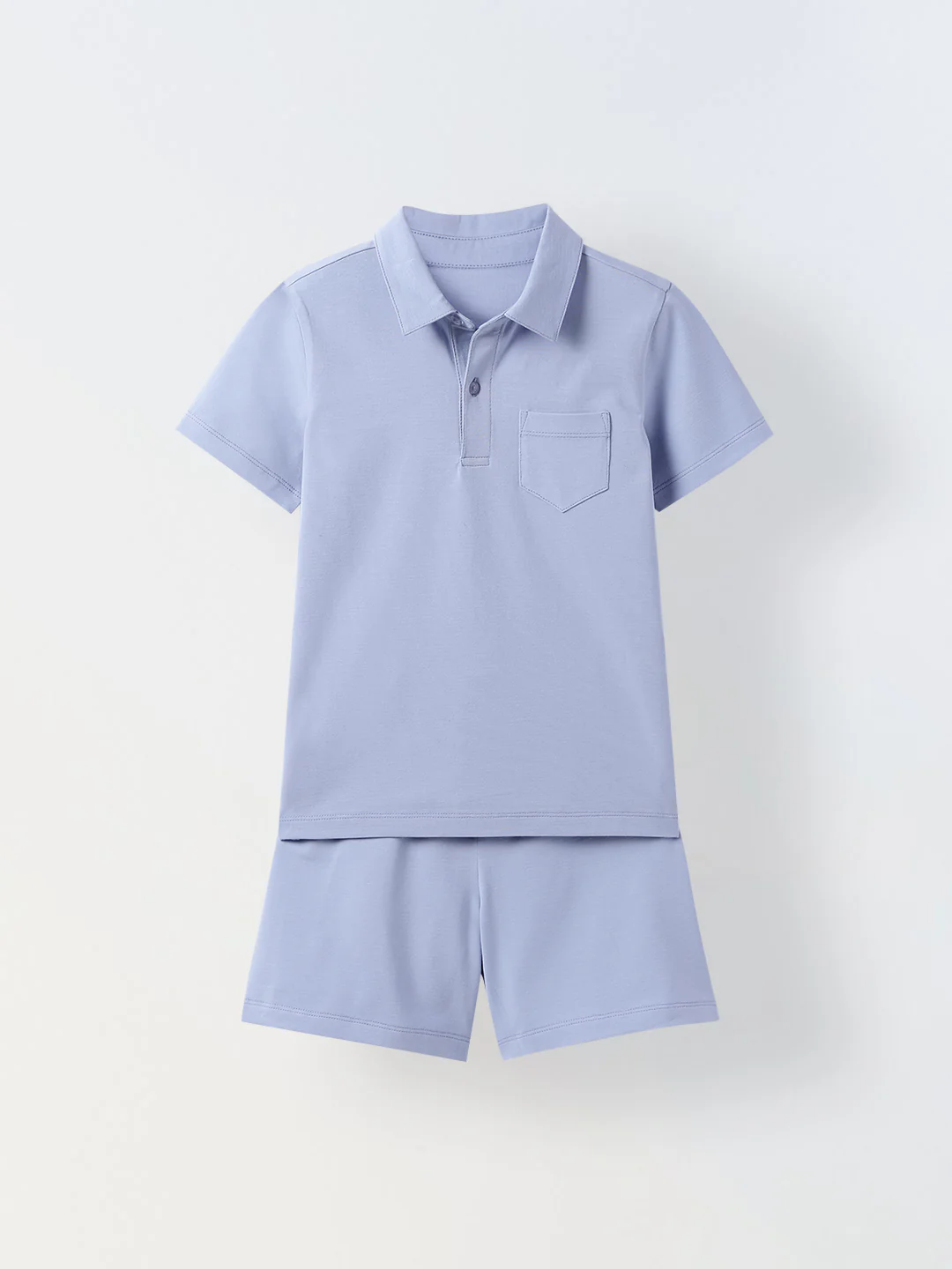Blue Heron Cotton Collar Neck Co Ord Set For Boys