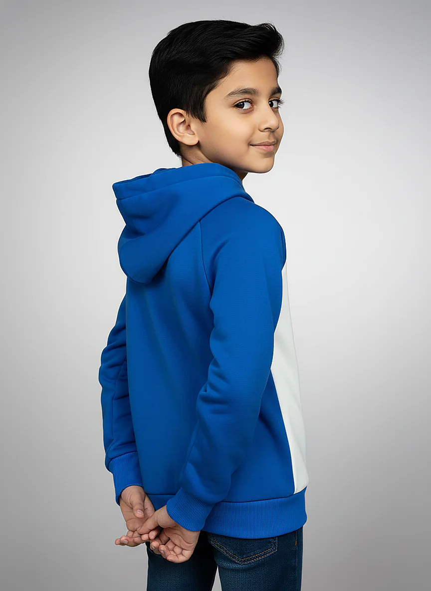 Boys Blue Hoodie Printed Hoodie Sweatshirt - Image 3