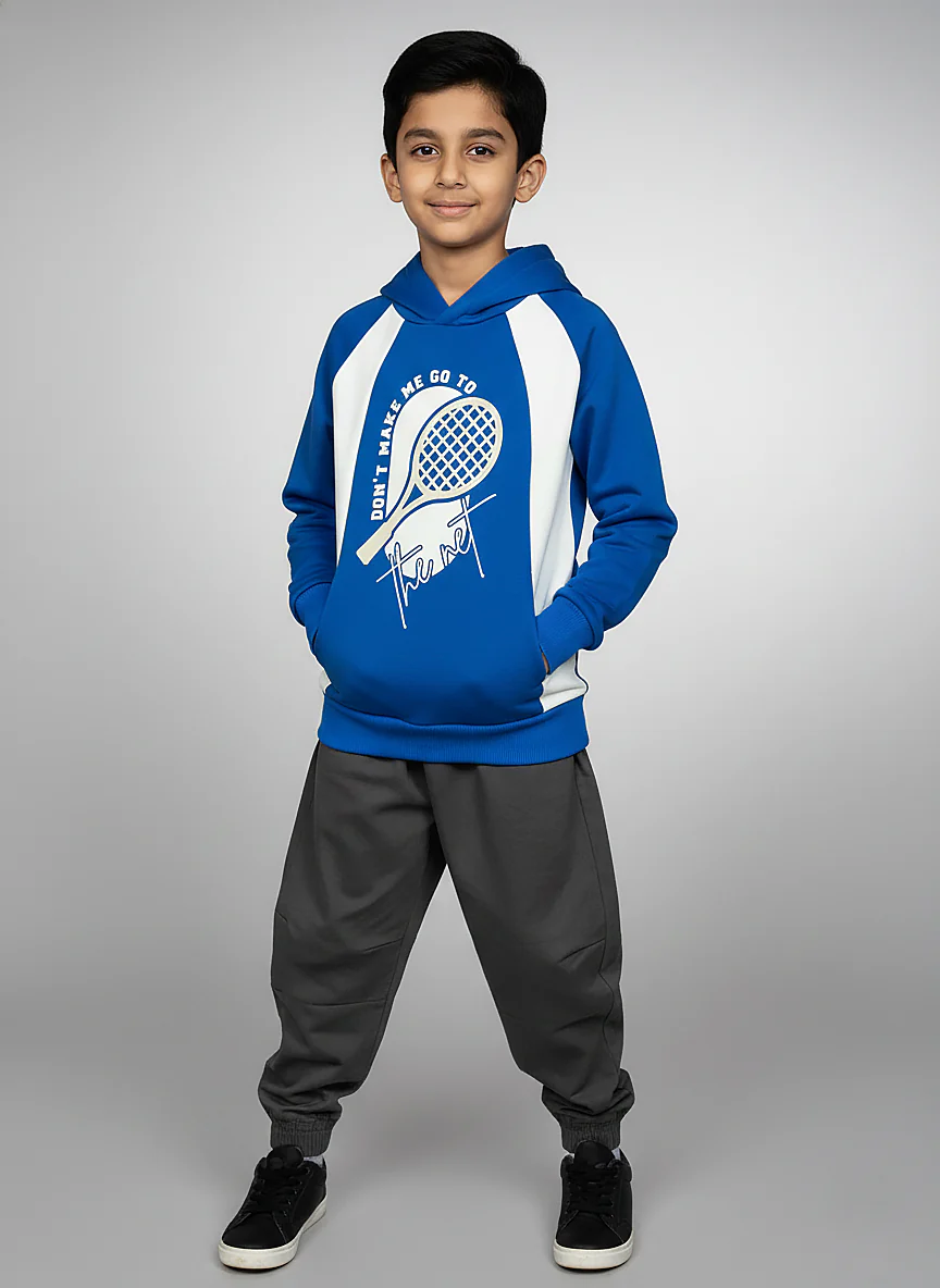 Boys Blue Hoodie Printed Hoodie Sweatshirt - Image 5