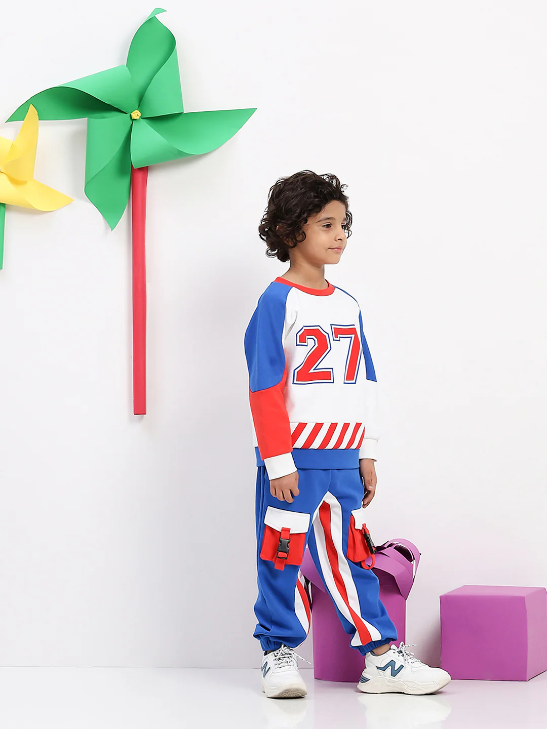 Boys' "27" Graphic Sports Tracksuit with Utility Pockets - Bold & Functional Two-Piece Set - Image 3