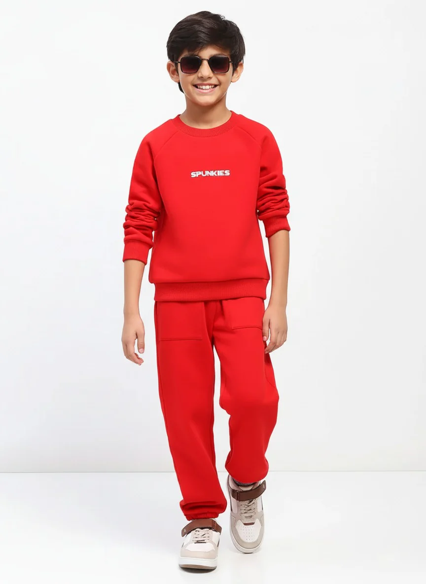 Boys Red Long Sleeve Sweatshirt Set - Image 5