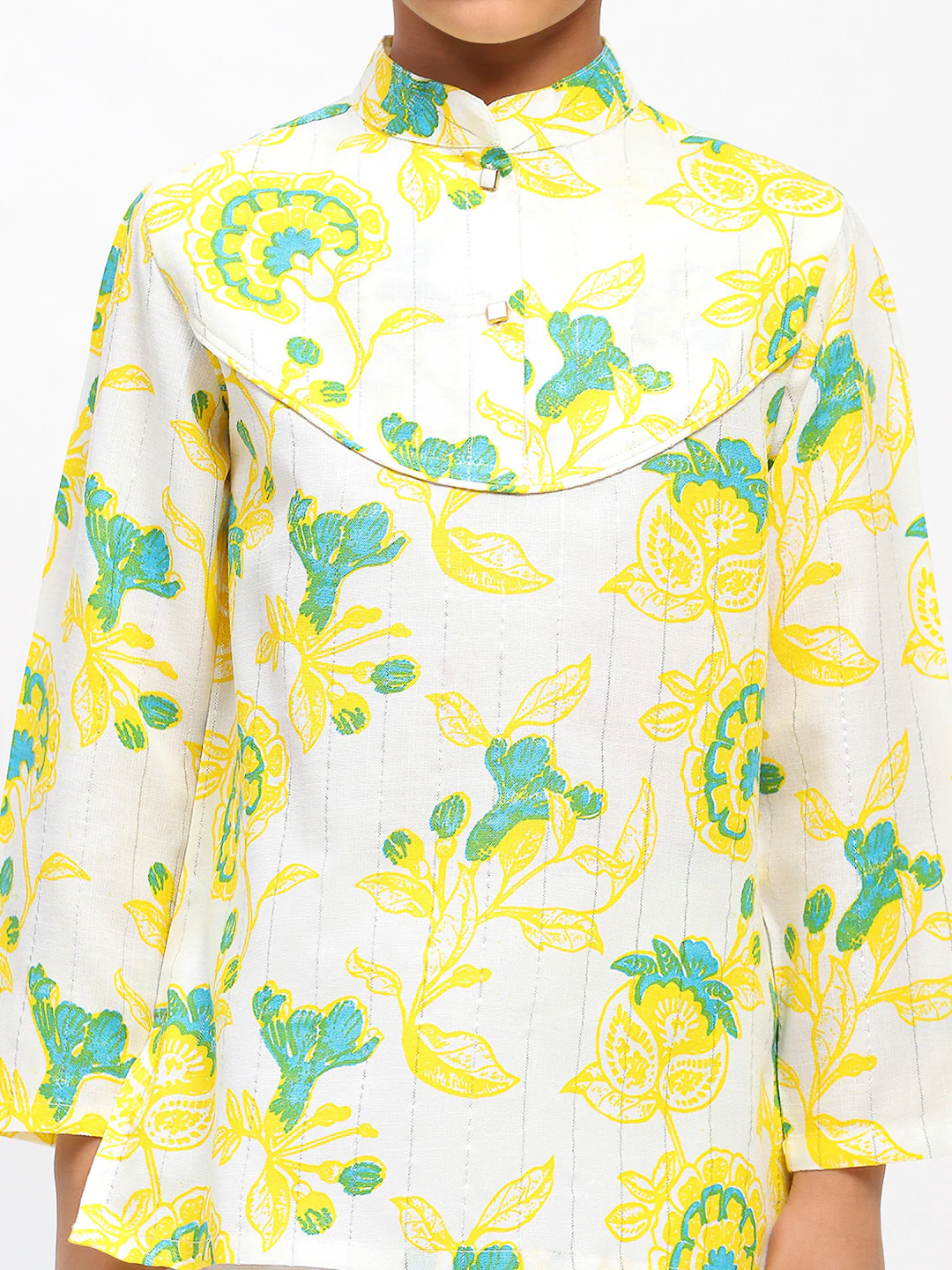 Boys White Cotton Printed Ethnic Kurta Pajama Set - Image 6