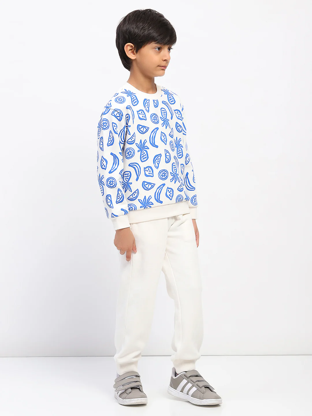 Boys White Long Sleeve Printed Sweatshirt Set - Image 3