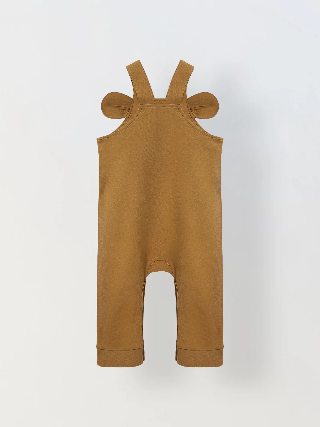 Brown Cotton Jersey Romper with Lion Patch for infant's - Image 2