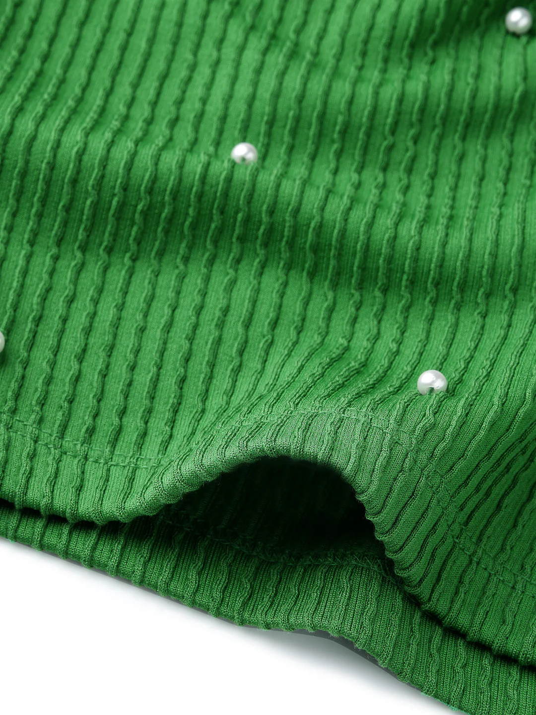 Jacquard Rib Green Top - Image 3