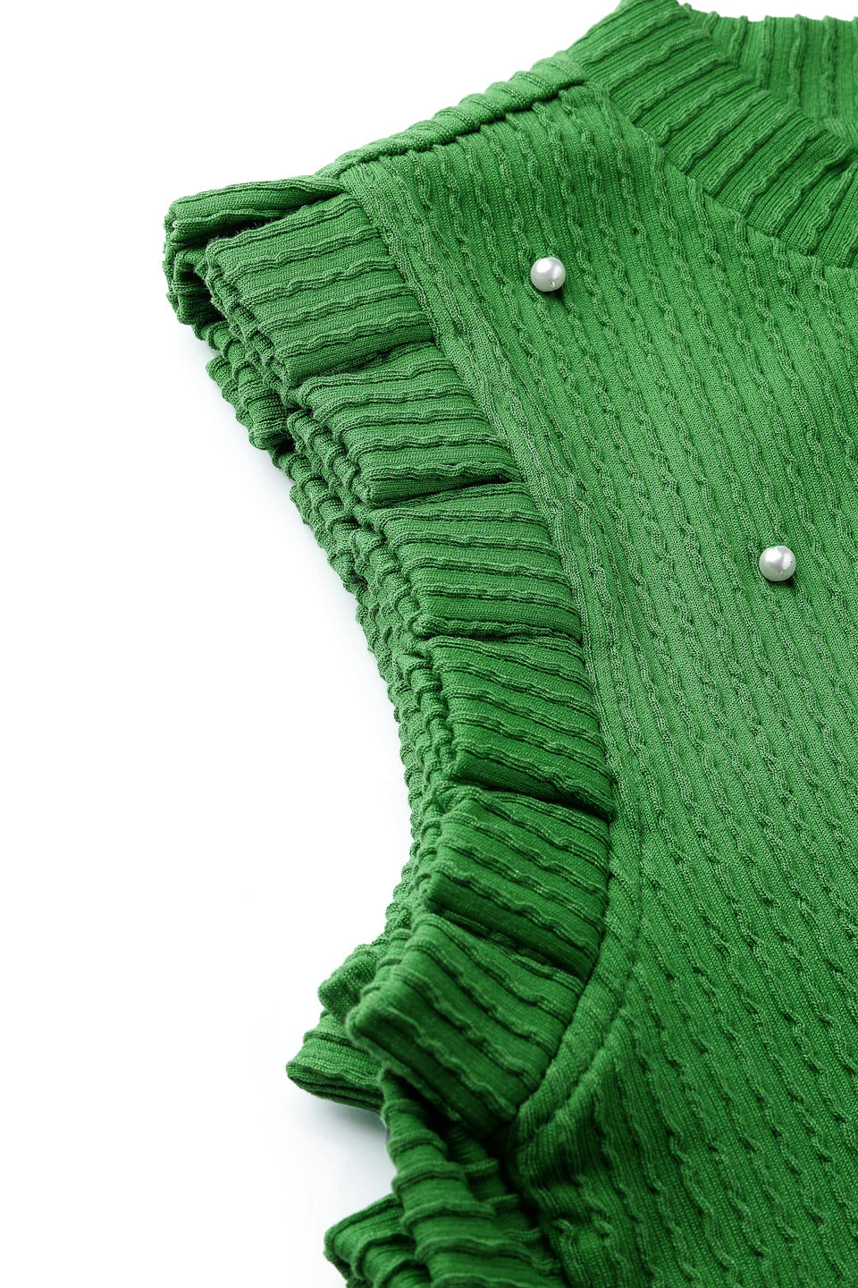 Jacquard Rib Green Top - Image 4