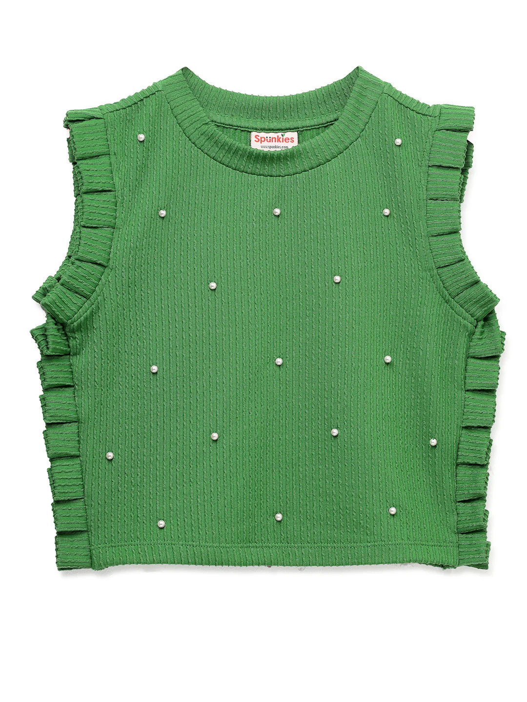 Jacquard Rib Green Top - Image 5