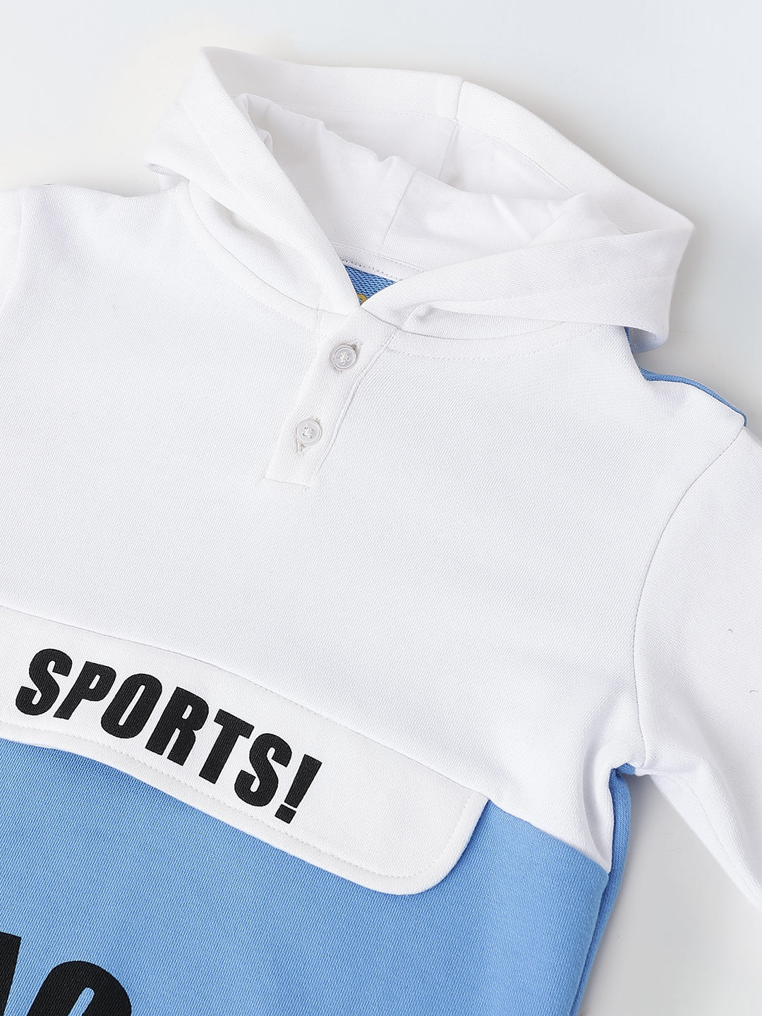 Stylish White & Blue Boys Set with Pullover, Knit Fabric & Hood Neck Regular Fit, Winter Ready - Image 5