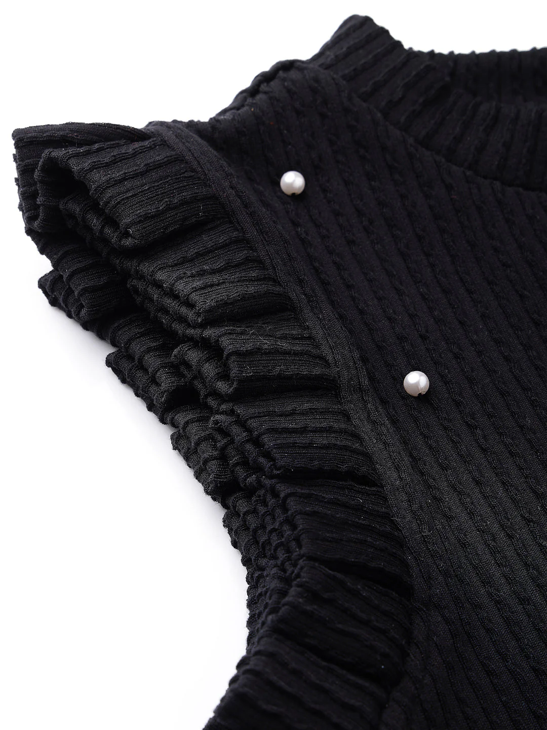 Jacquard Rib Black  Top - Image 3