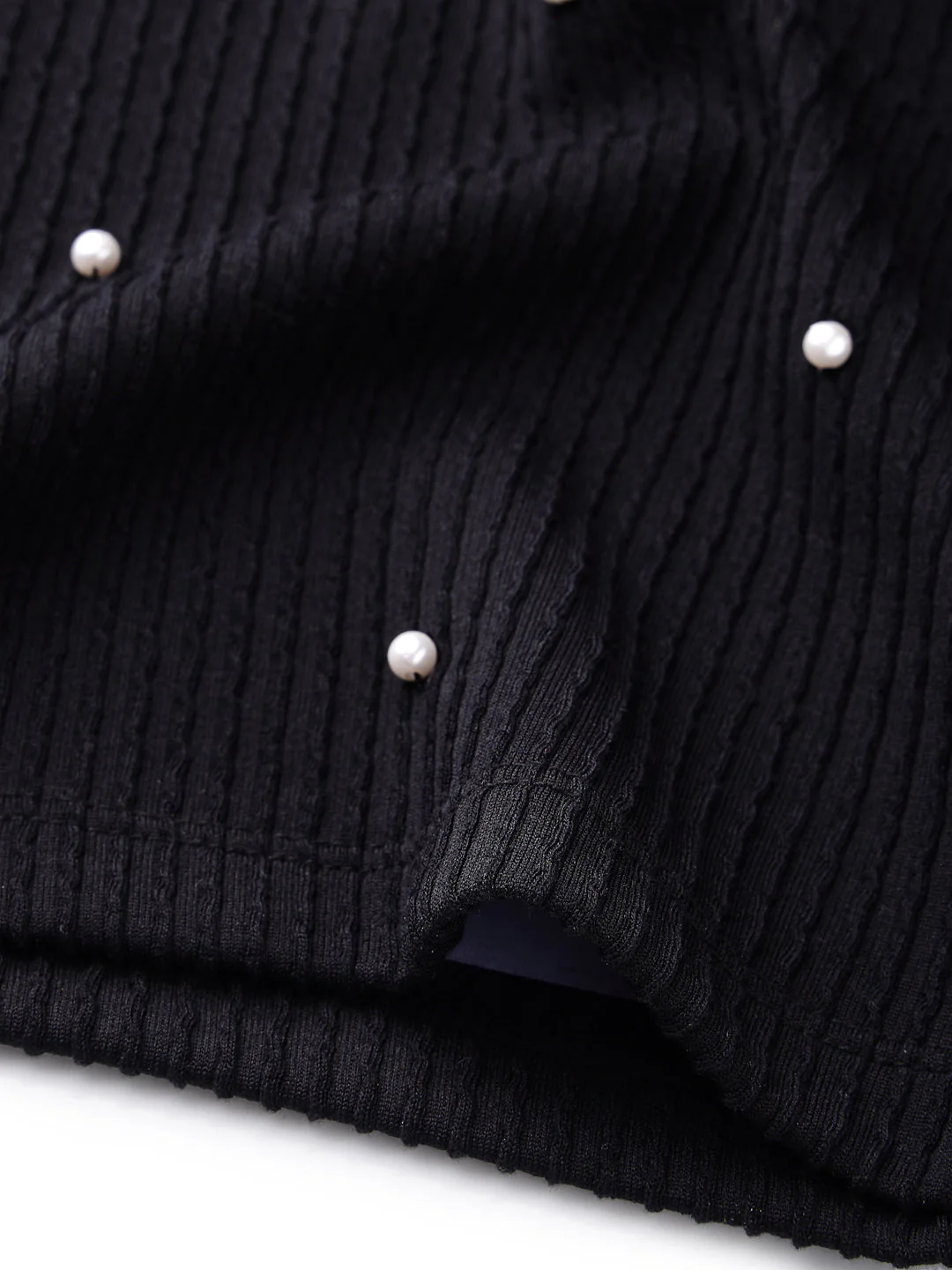 Jacquard Rib Black  Top - Image 4