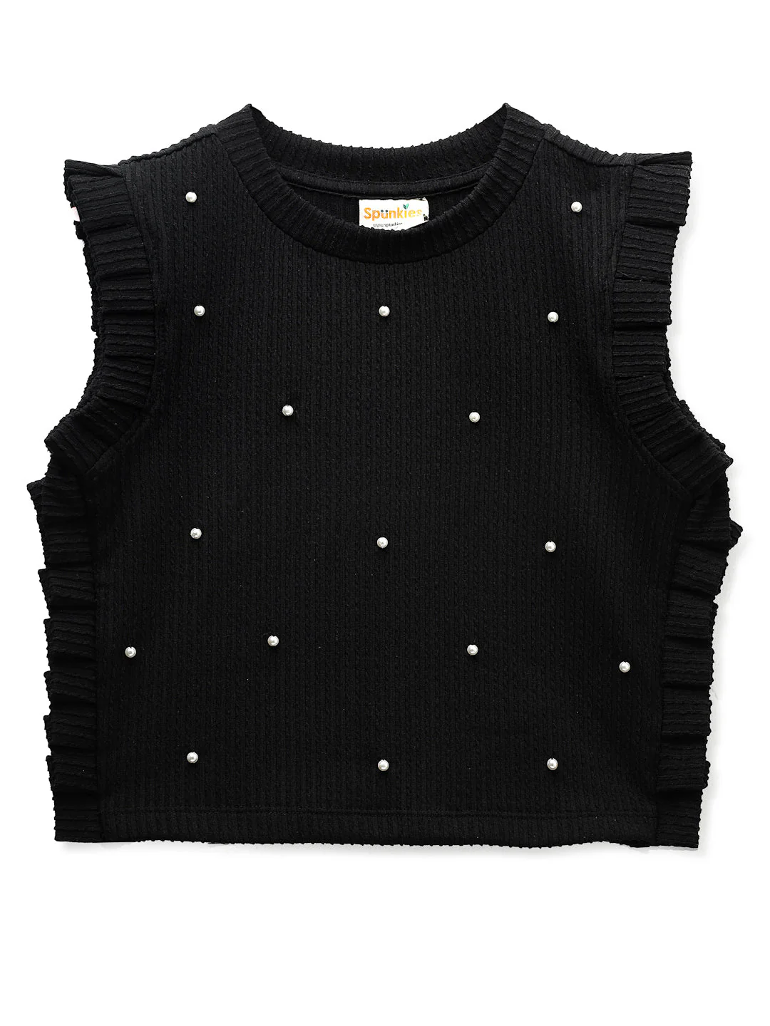 Jacquard Rib Black  Top - Image 5