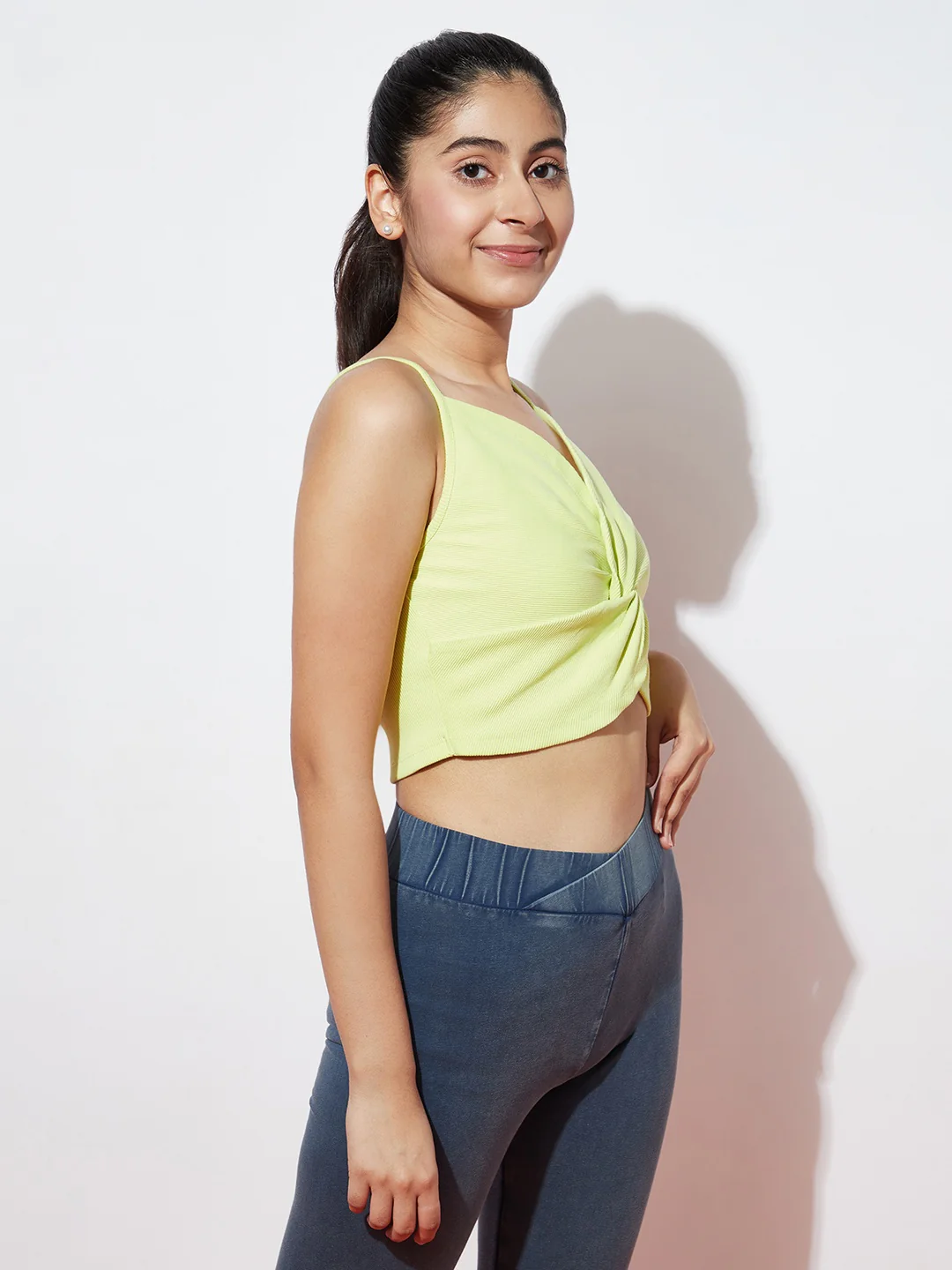 Girls Ribbed Tie Knit Top - Image 3