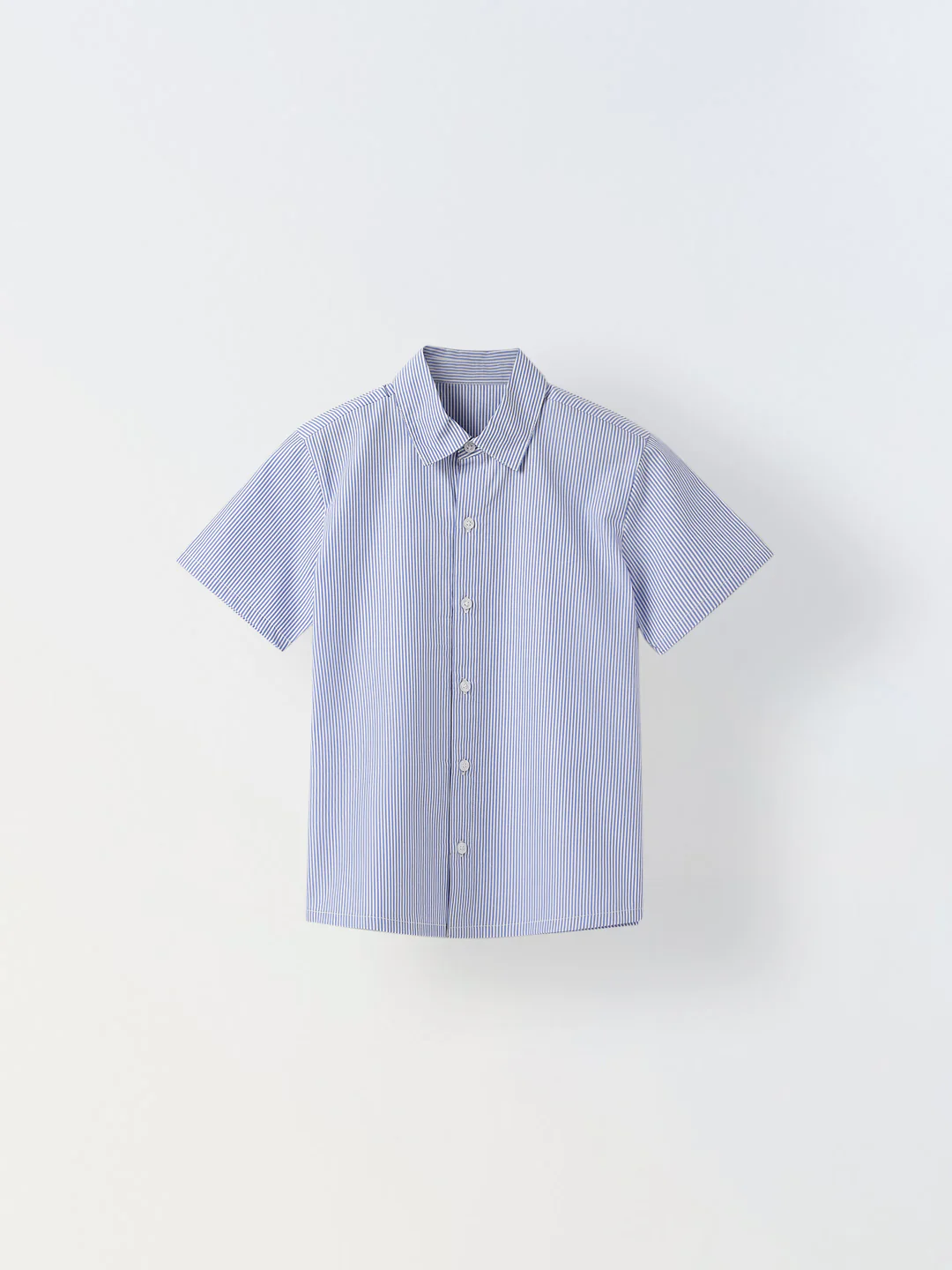 Cotton Blue/White Stripe Shirt For Boys