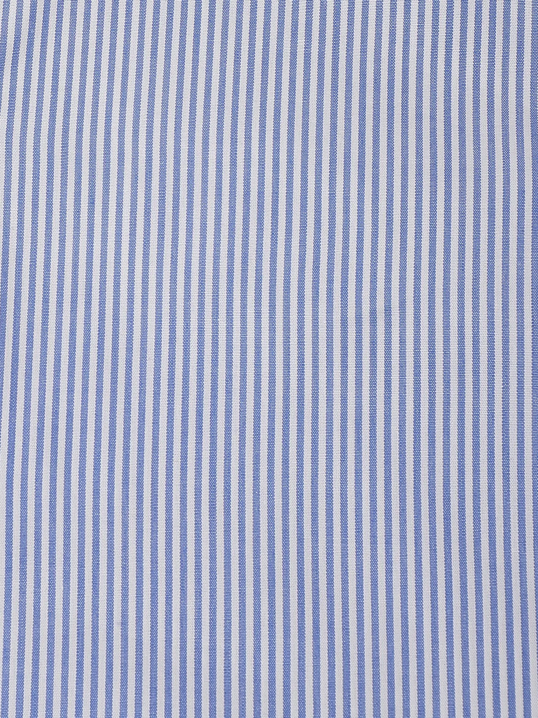 Cotton Blue/White Stripe Shirt For Boys - Image 4