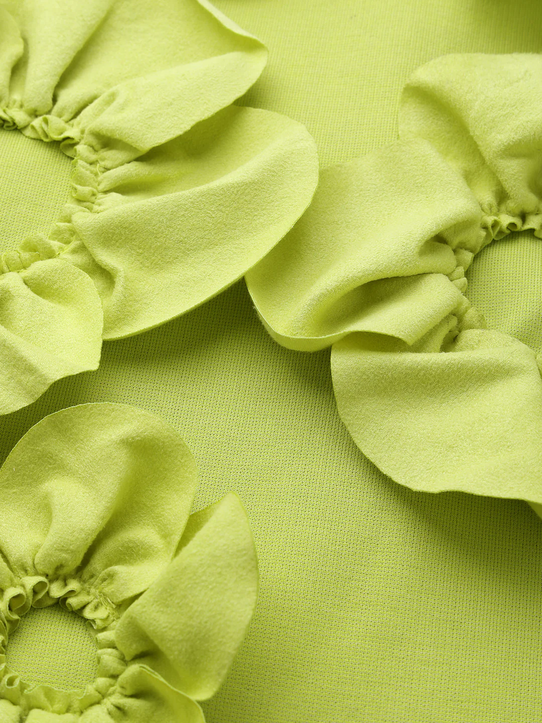 Lime Sleeveless 3D Floral Dress - Image 4