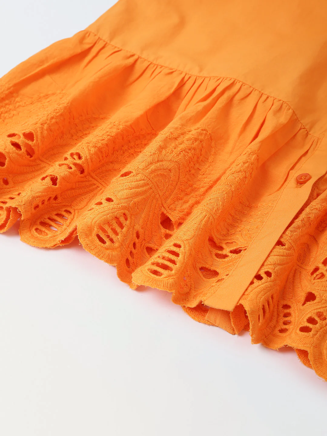 Orange Eyelet Lace Ruffle Dress-Girls. - Image 5