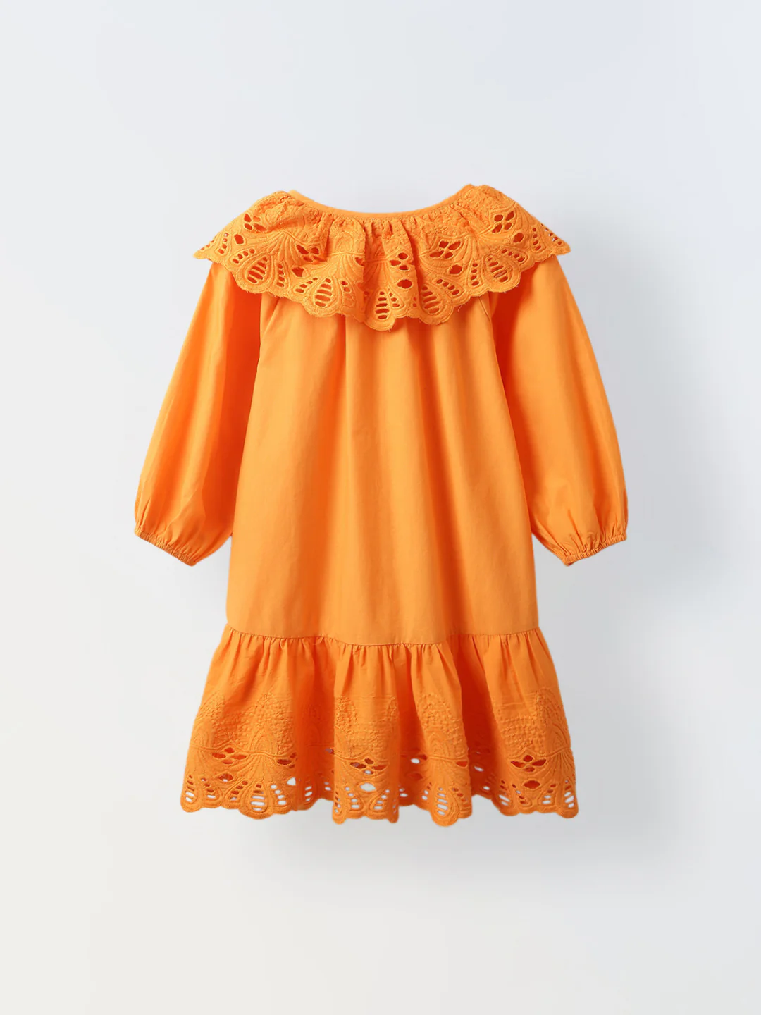 Orange Eyelet Lace Ruffle Dress-Girls. - Image 6