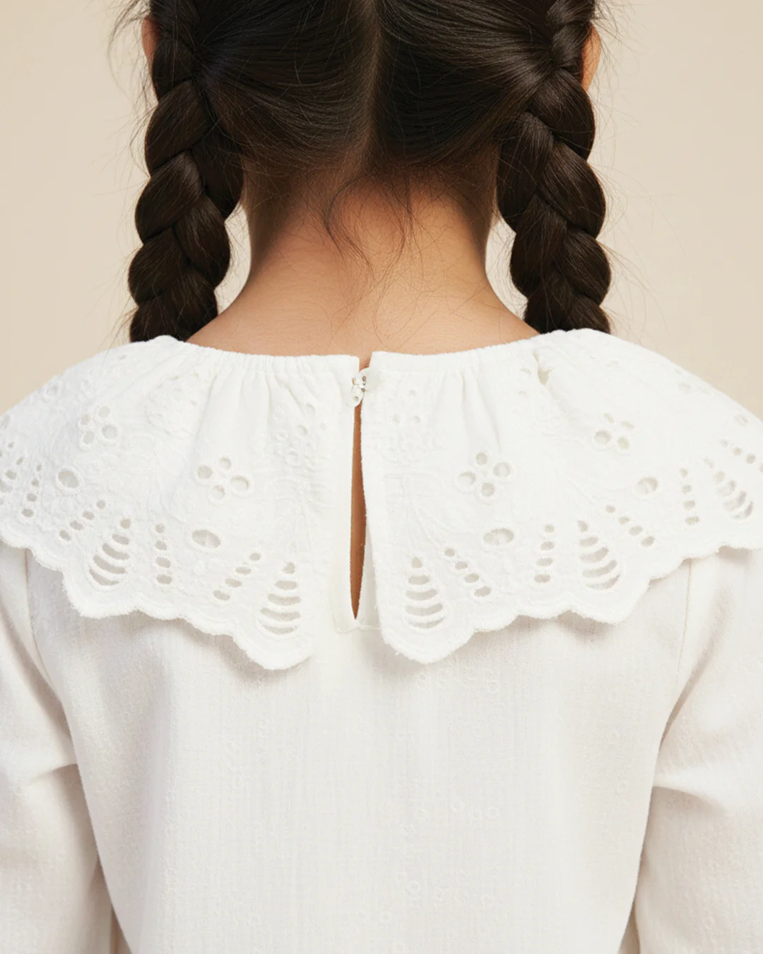 White Eyelet Lace Ruffle Dress-Girls. - Image 4