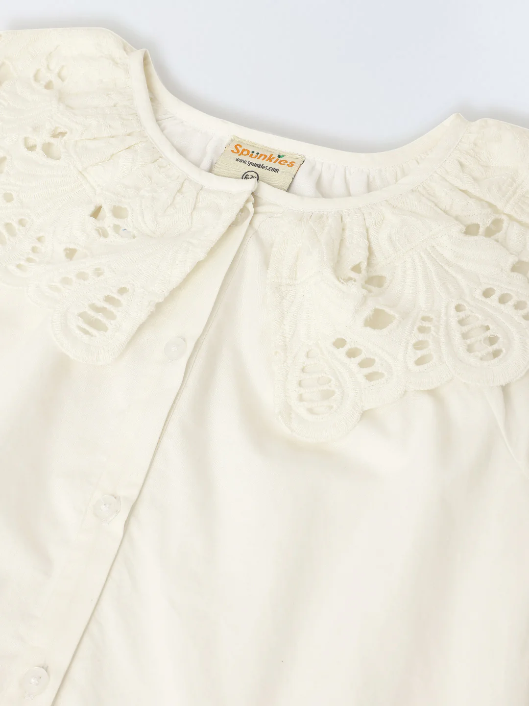 White Eyelet Lace Ruffle Dress-Girls. - Image 5