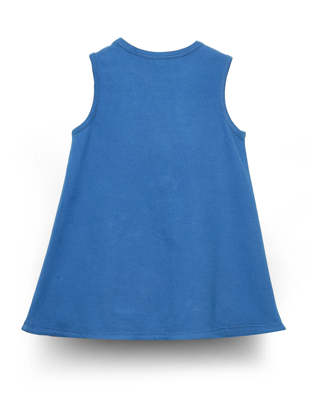 Girls' Blue Sleeveless Dress with Playful Giraffe Embroidery - Image 7