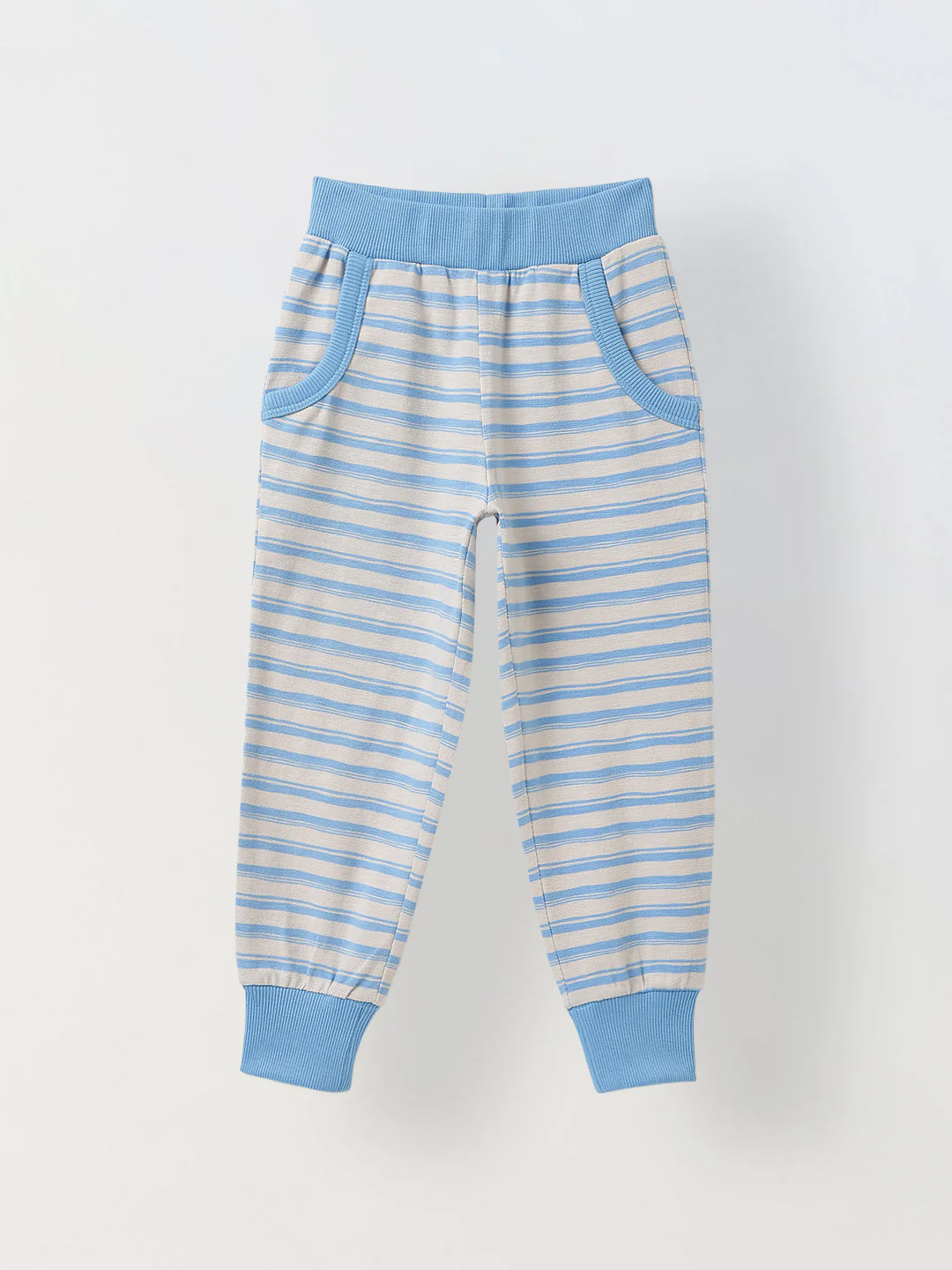 Girls Blue Striped T-shirt with Pyjamas Set - Image 3