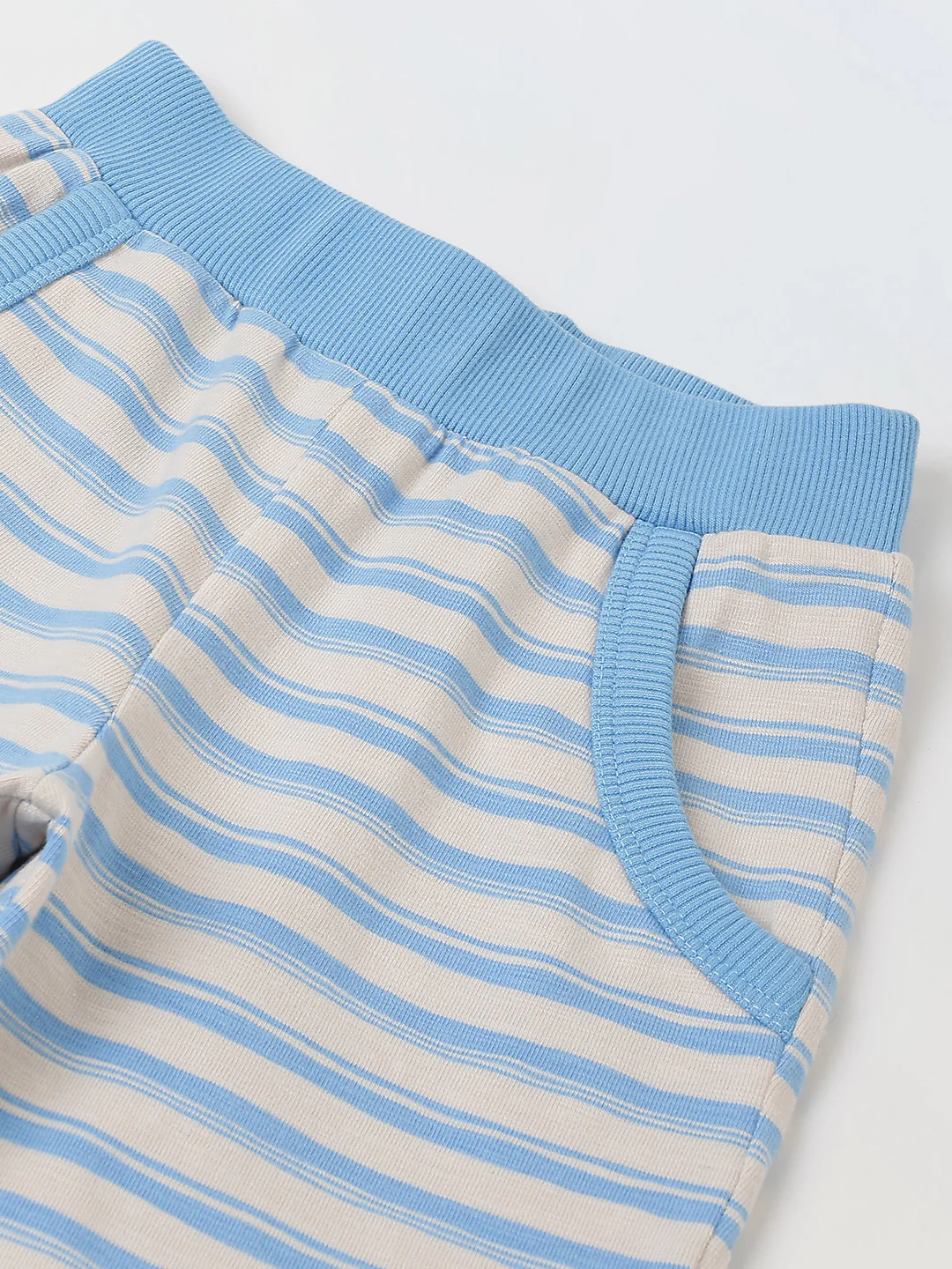 Girls Blue Striped T-shirt with Pyjamas Set - Image 6
