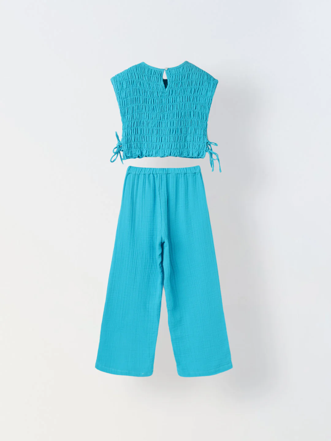 Blue  Gauze Wide Leg Co-ord Set - Image 8