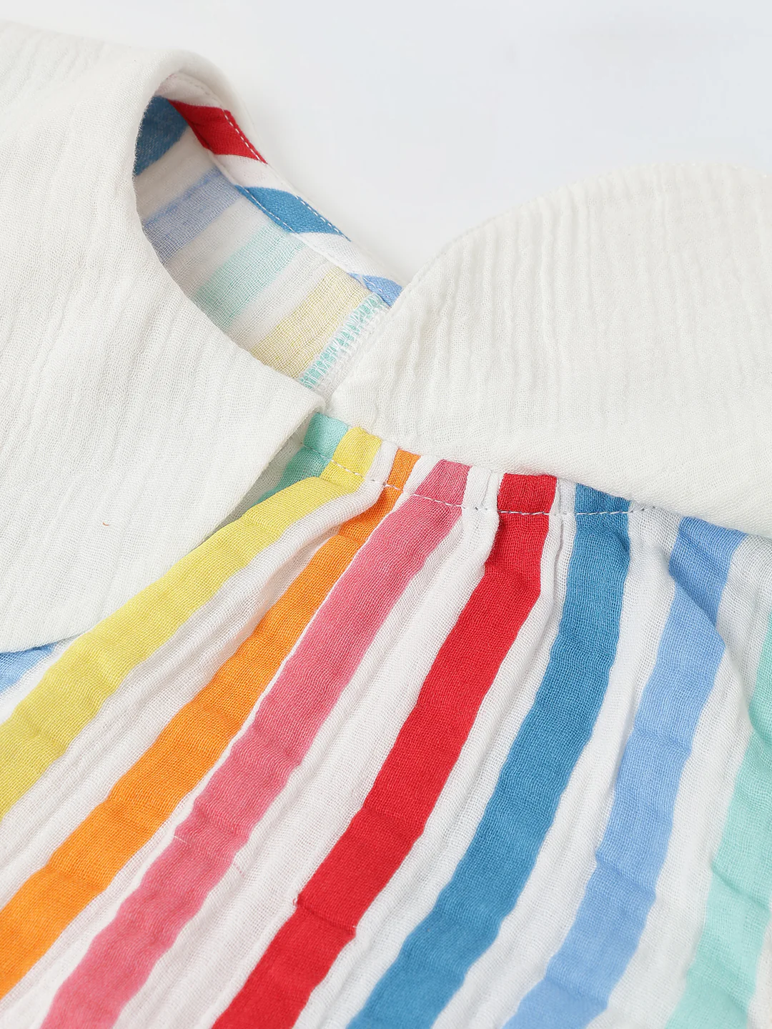 Striped Sleeveless Dress with Peter Pan Collar - Image 3
