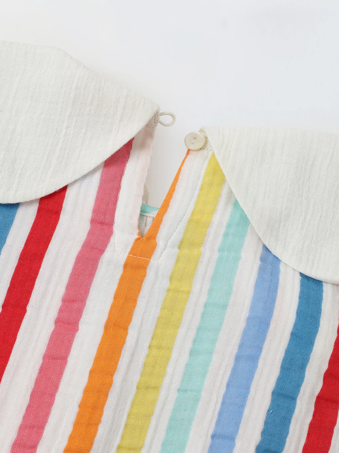 Striped Sleeveless Dress with Peter Pan Collar - Image 4