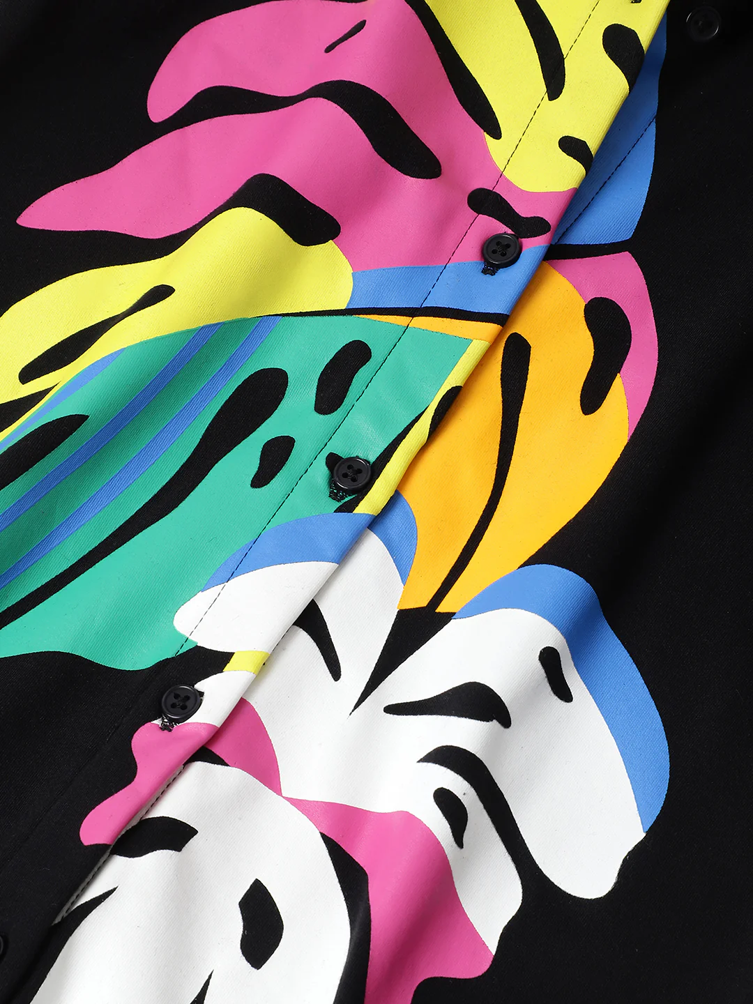 Shirt Polo Dress with Tropical Print - Image 3