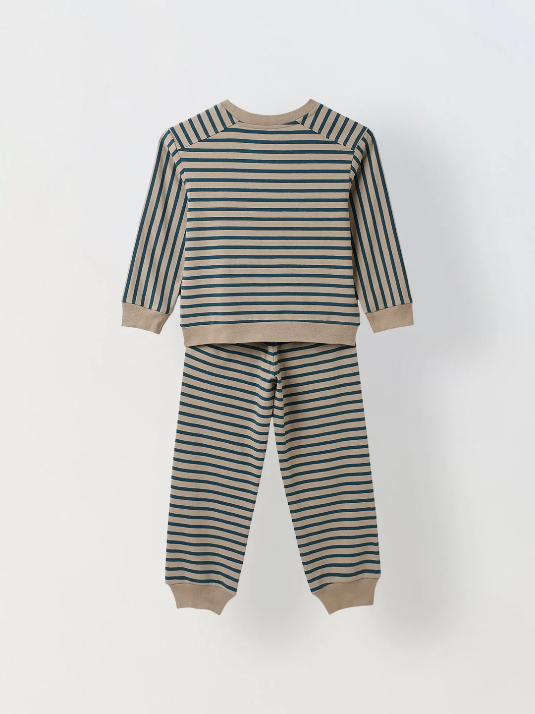 Girls Green Striped T-shirt with Pyjamas Set - Image 2