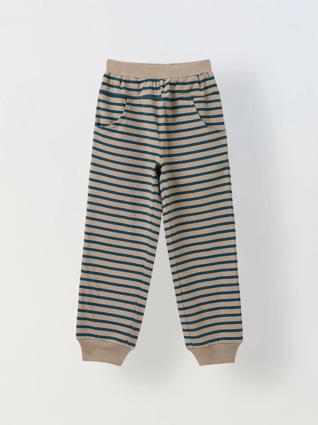 Girls Green Striped T-shirt with Pyjamas Set - Image 3