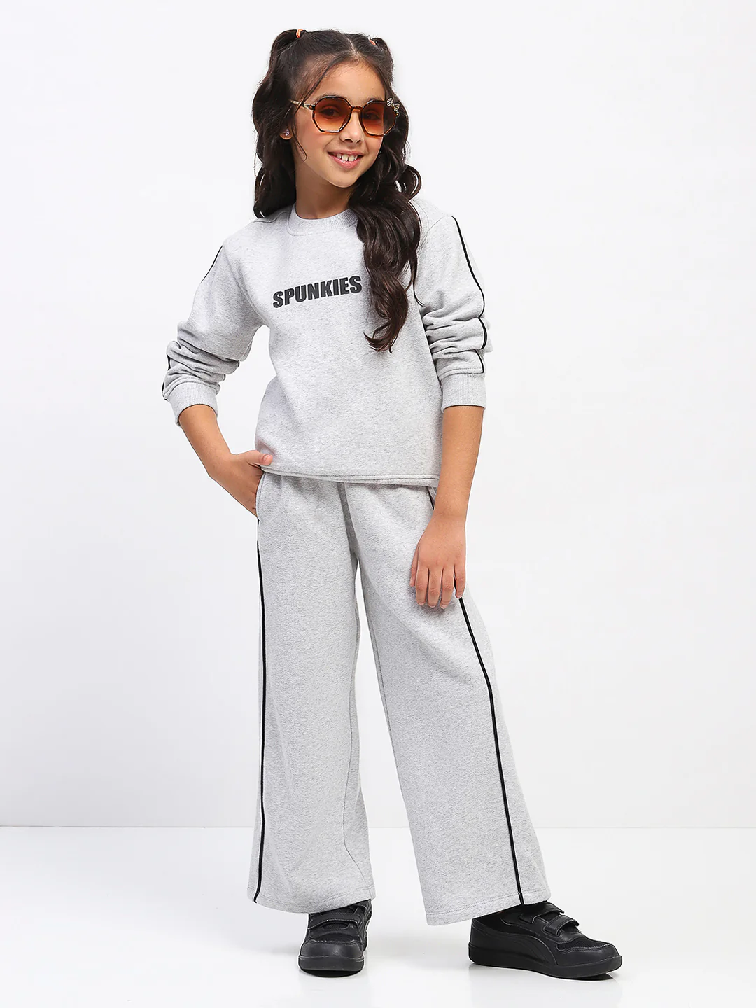 Girls Grey Long Sleeve Sweatshirt Set - Image 5