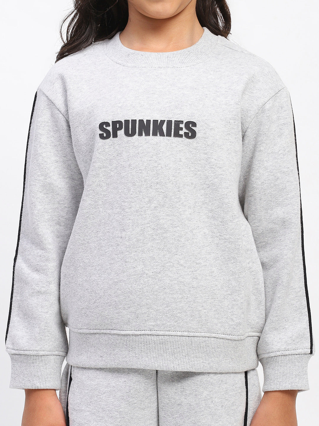 Girls Grey Long Sleeve Sweatshirt Set - Image 6