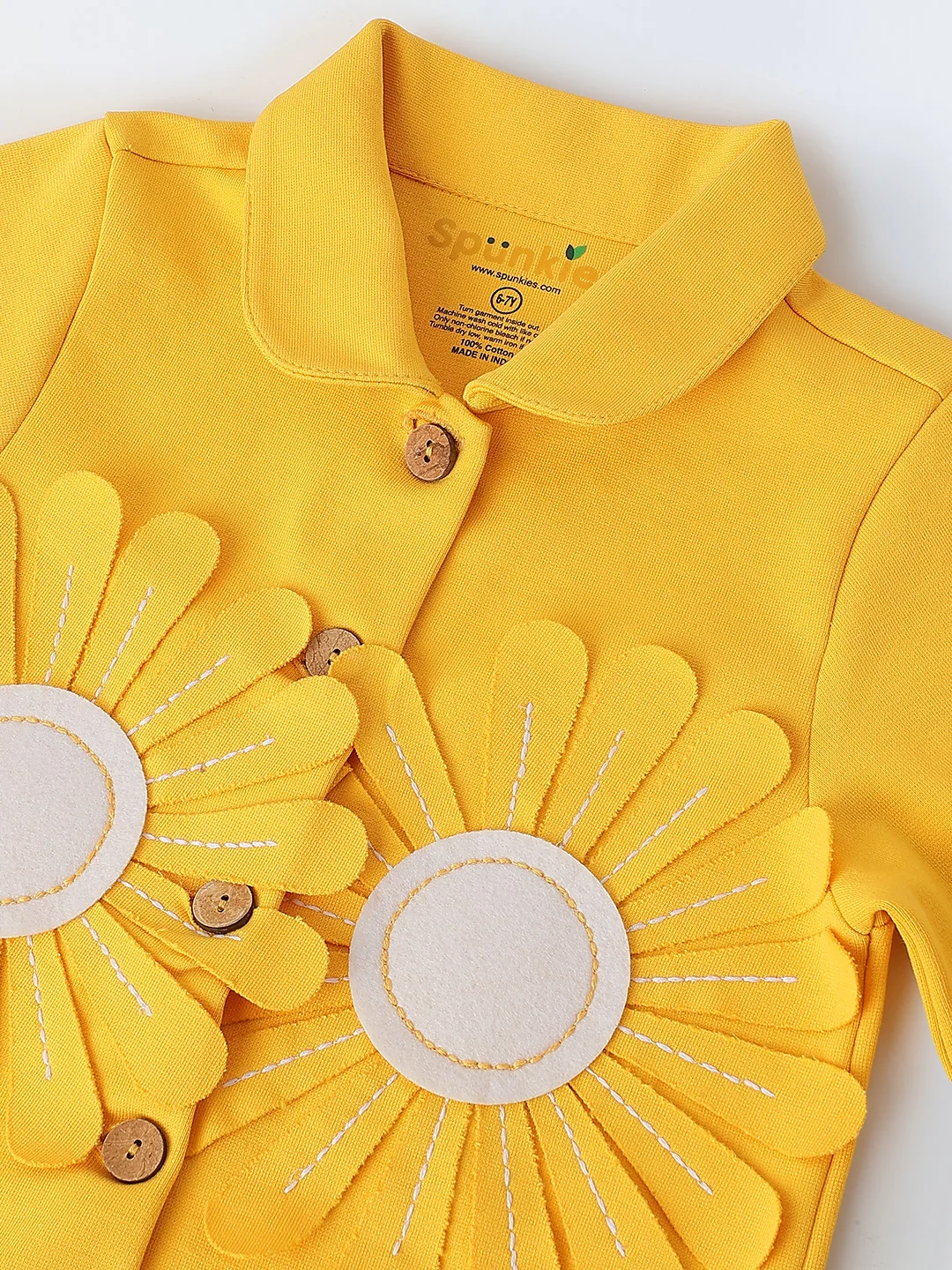 Yellow Sunflower Embellished Jacket - Image 3