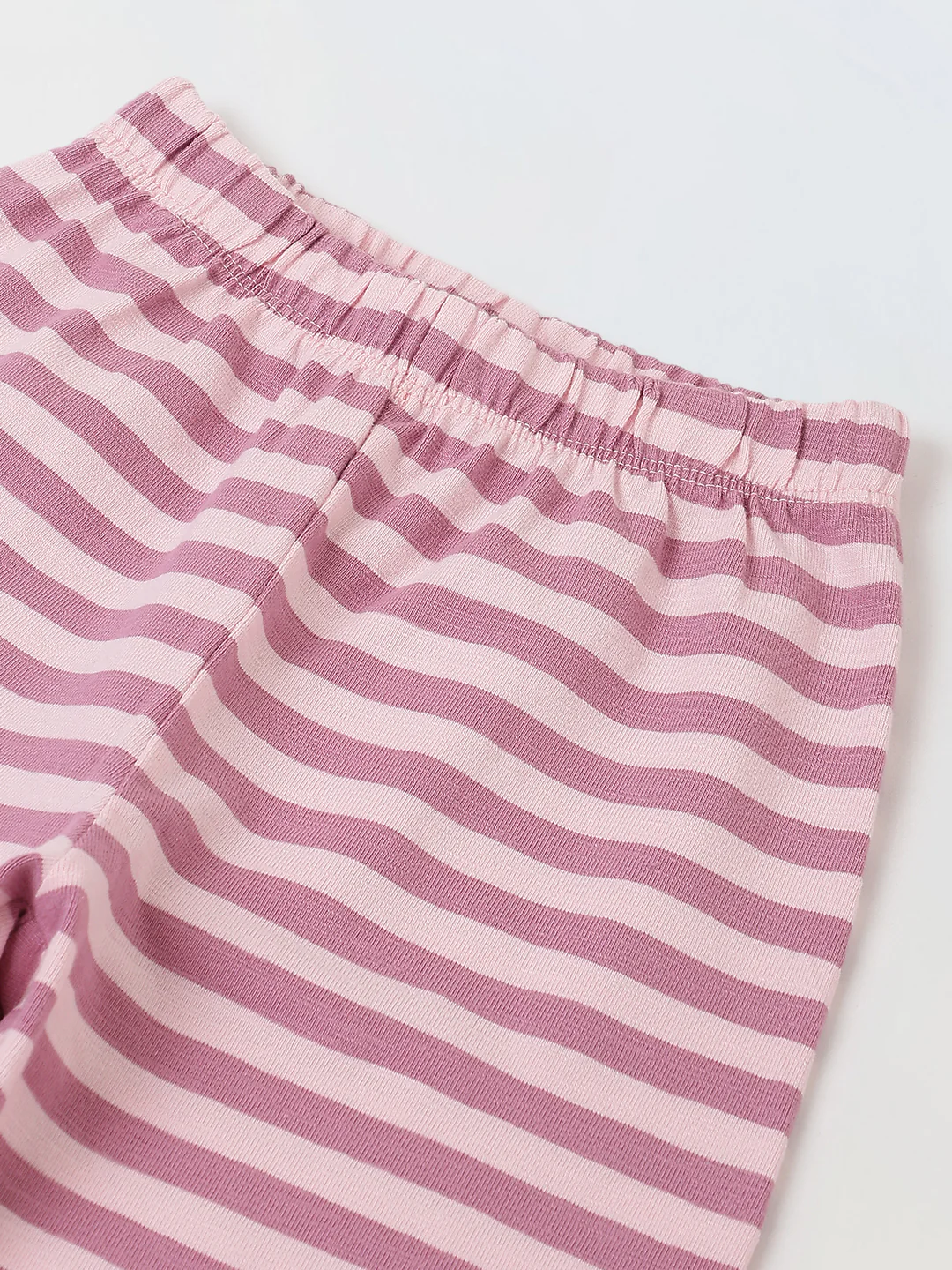 Girls Pink Striped T-shirt with Pyjamas Set - Image 6