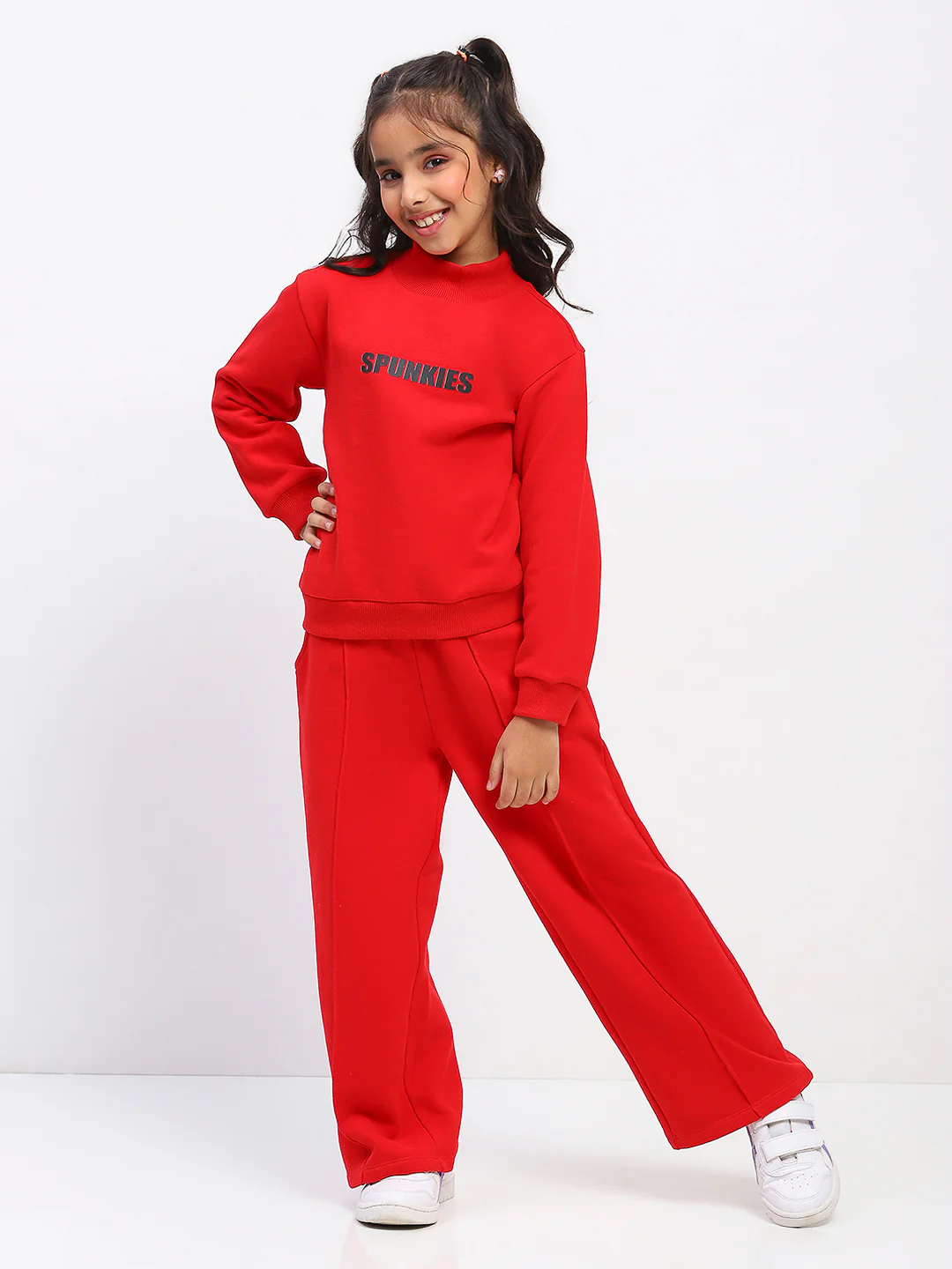 Girls Red Long Sleeve Sweatshirt Set