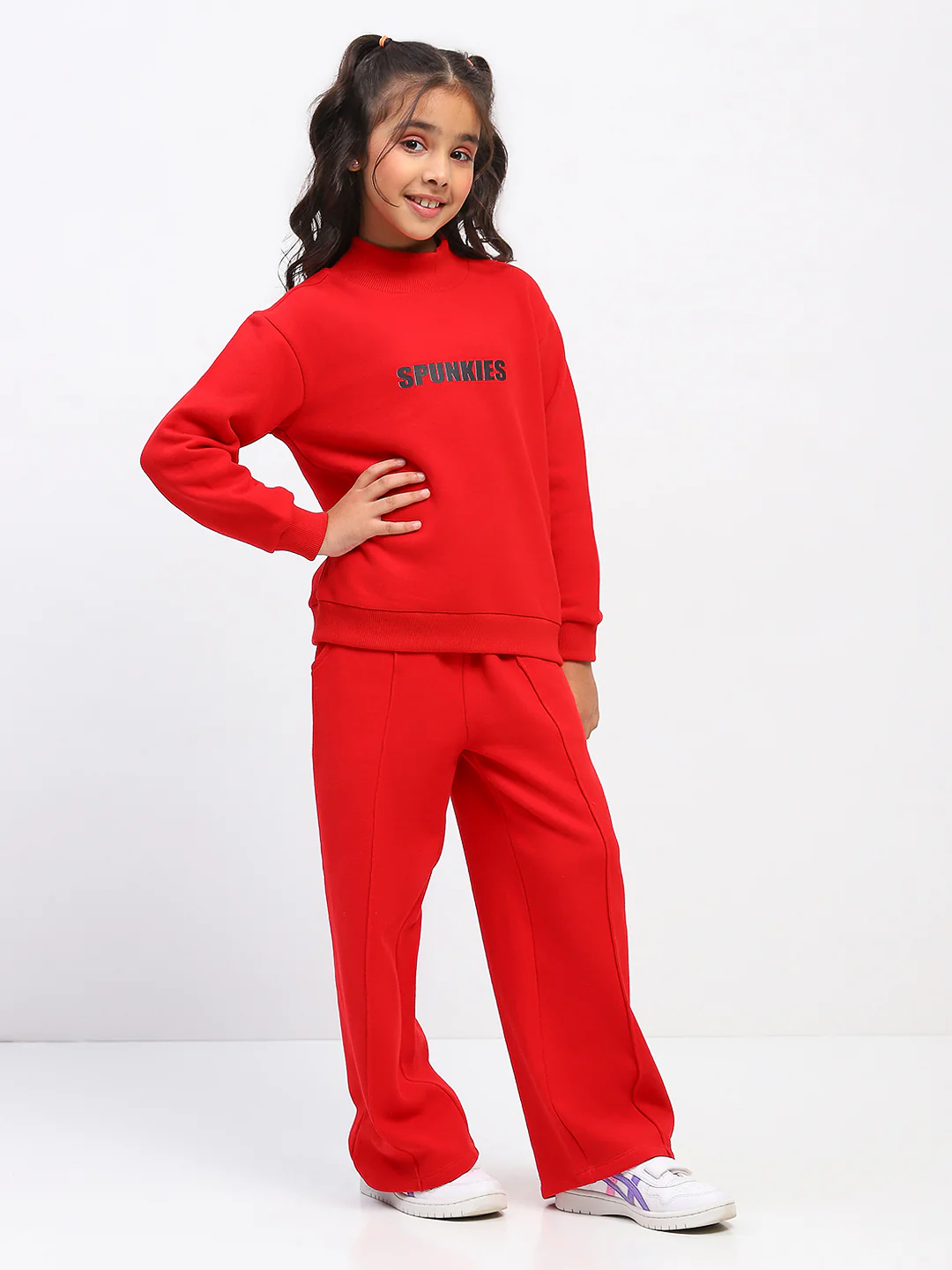 Girls Red Long Sleeve Sweatshirt Set - Image 3