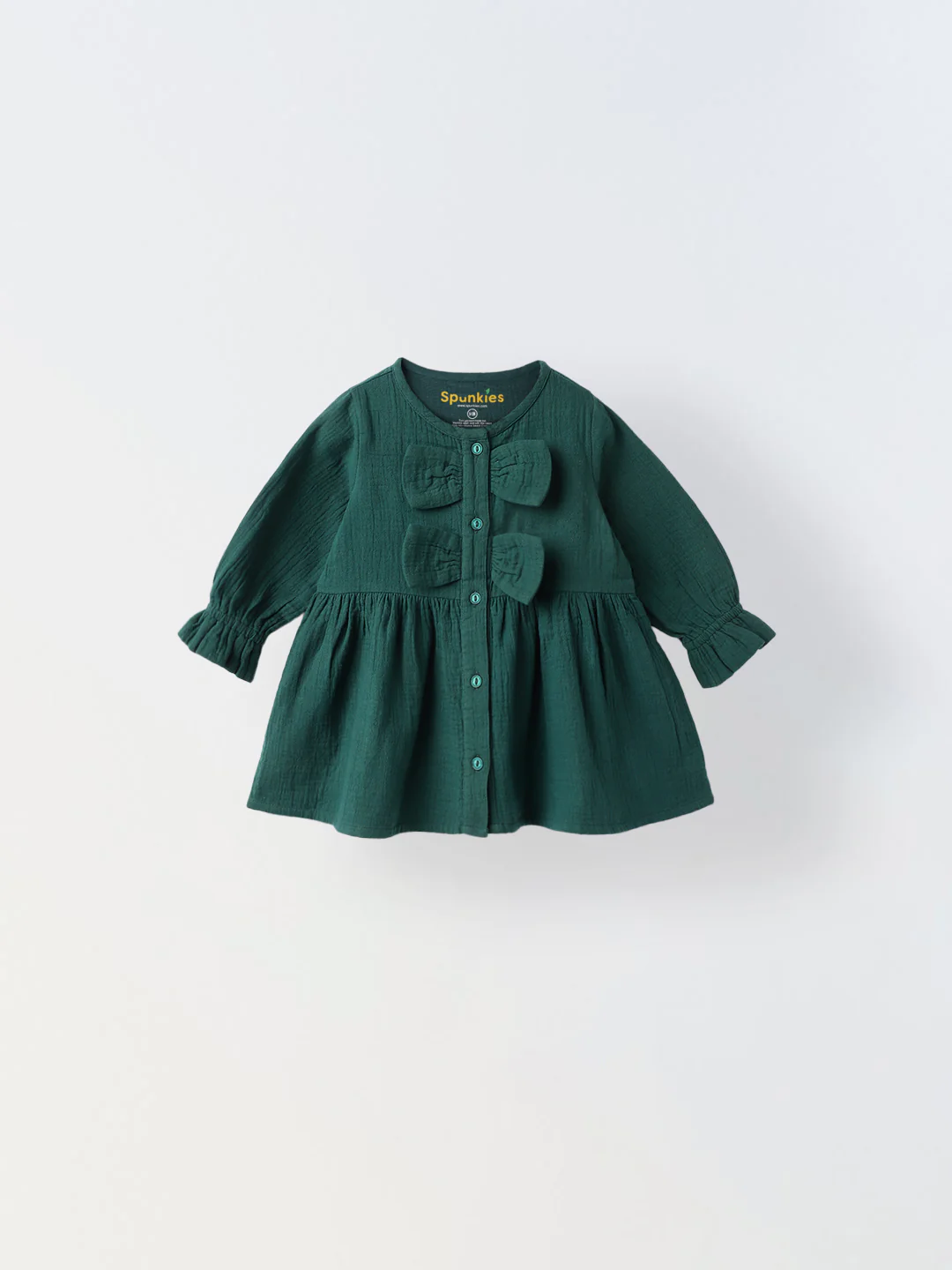 Green Bow Gauze Dress
