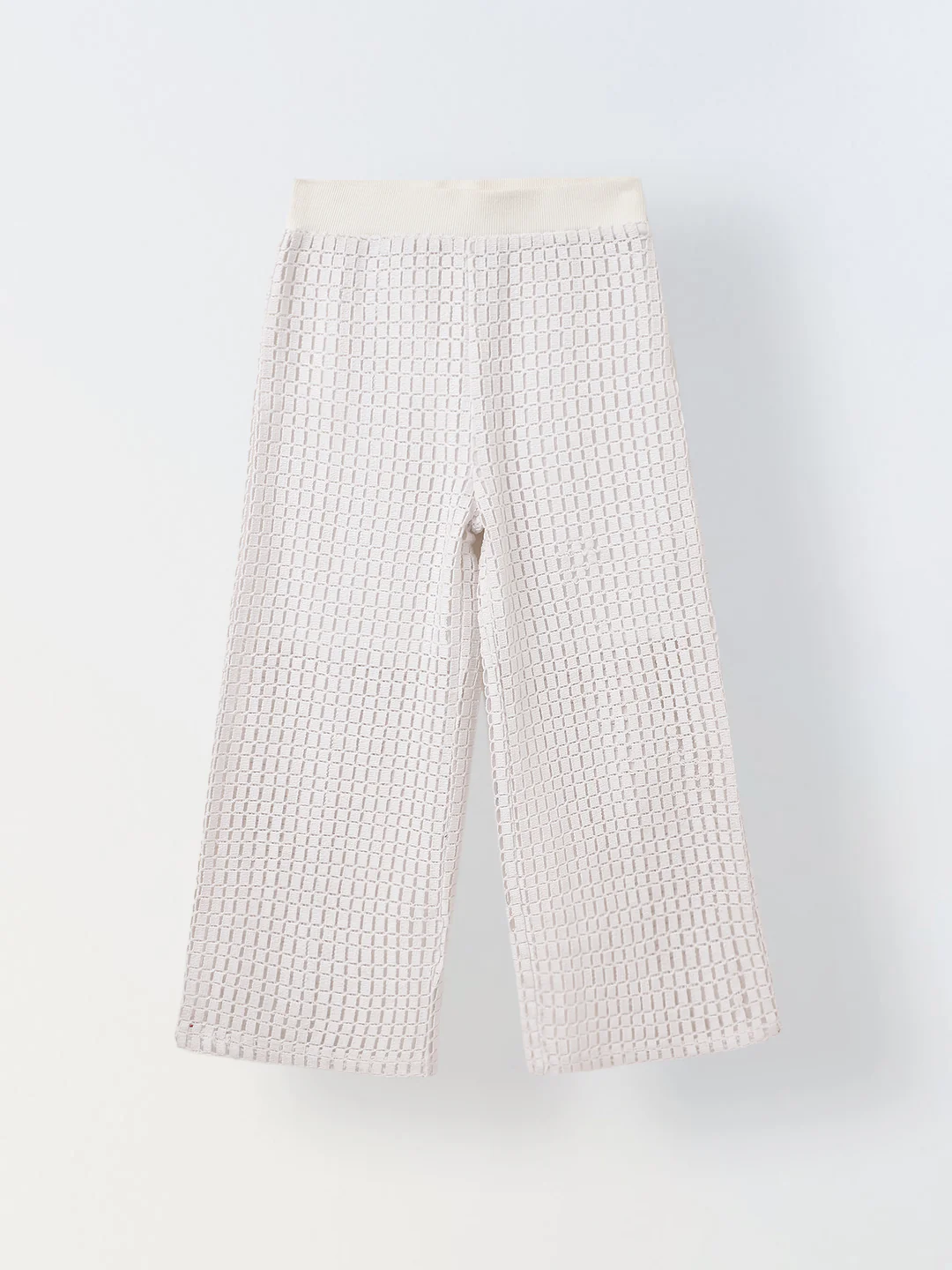 Girls White Crochet Sleeveless Co-Ord Set - Image 3