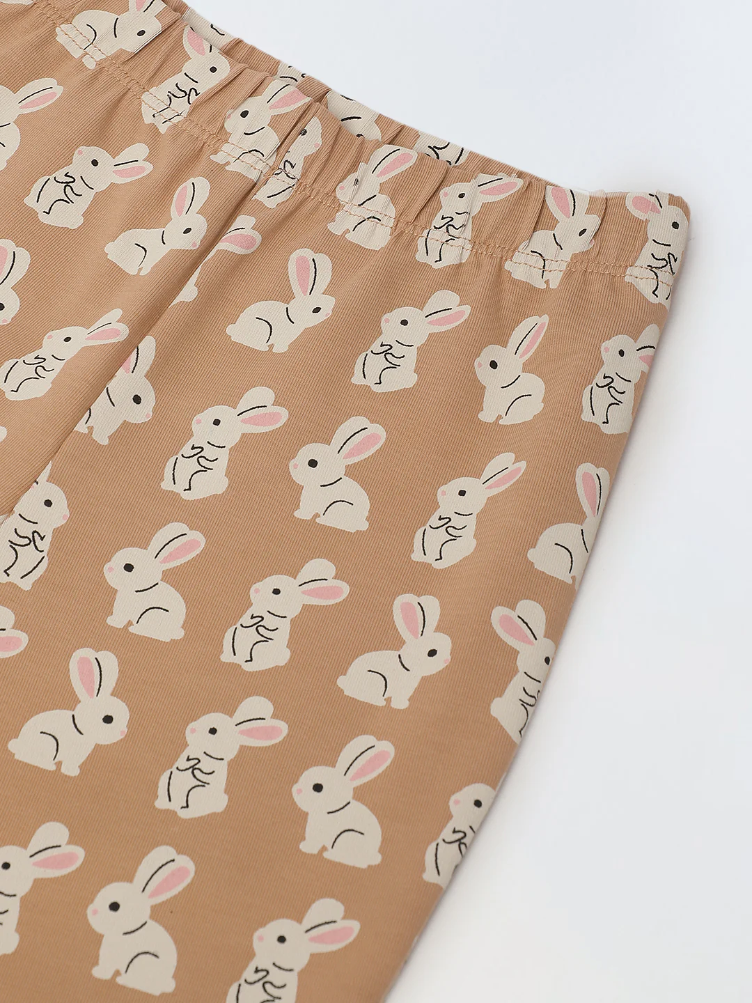 Infant Cotton Beige Full Sleeve Rabbit Printed Sets - Image 5