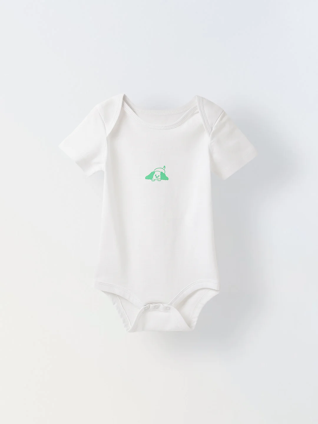 Infant Cotton White Half Sleeve Printed Romper