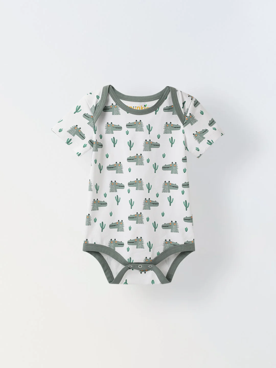 Infant Cotton White Half Sleeve Printed Romper