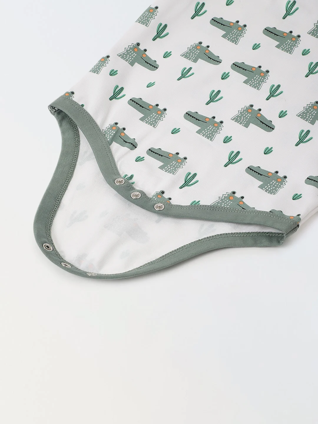 Infant Cotton White Half Sleeve Printed Romper - Image 4