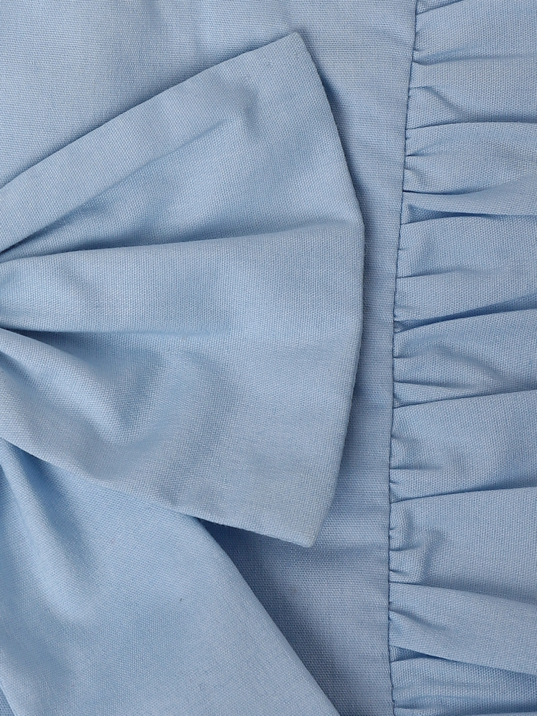 Infant Girls' Blue Ruffled Sleeve Cotton Dress - Image 5