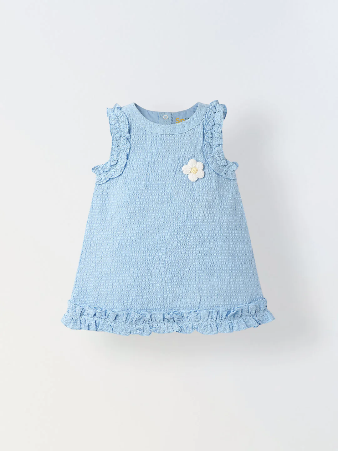 Infant Girls' Lavender Sleeveless Ruffled Cotton Dress