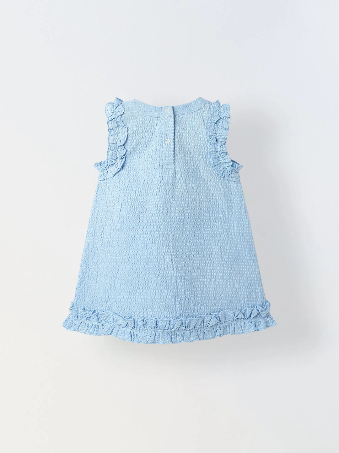 Infant Girls' Lavender Sleeveless Ruffled Cotton Dress - Image 2