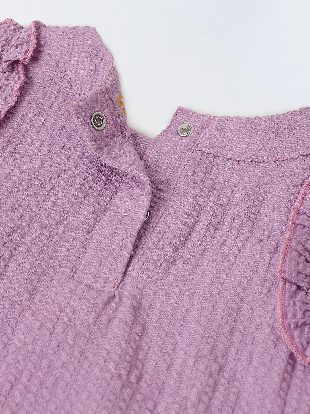 Infant Girls' Lavender Sleeveless Ruffled Cotton Dress - Image 4