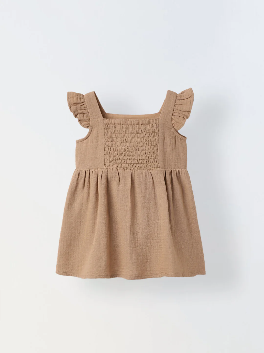 Infant Girls' Ruffled Sleeve Bow-Front Cotton Dress with Bloomer - Image 2